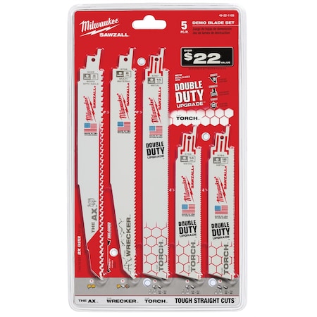 Milwaukee Tool 5-Piece Demolition SAWZALL Blade Set 49-22-1105